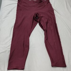 Fabletics Burgundy Leggings With Pockets